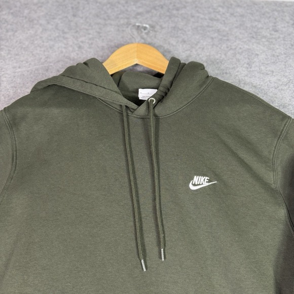 Nike Other - Nike Men's Olive Green Pullover Hoodie Size M Embroidered Swoosh Fleece Sweats